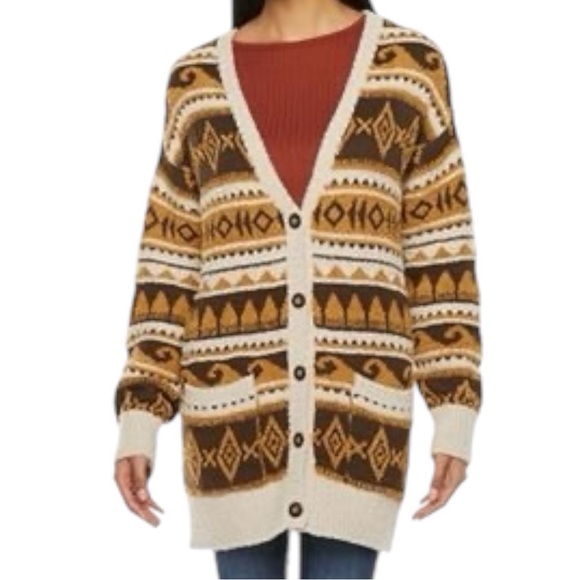 Frye Nordic pattern button up cardigan NWT XS - Picture 1 of 5